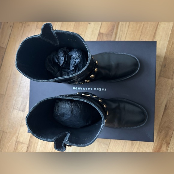 Freda Salvador Aeri Moto Boot w/Gold Hardware, 7.5 - Picture 2 of 11